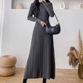 Women's mid-length high-waist A-line skirt in acrylic and polyester fabric, available in five colours