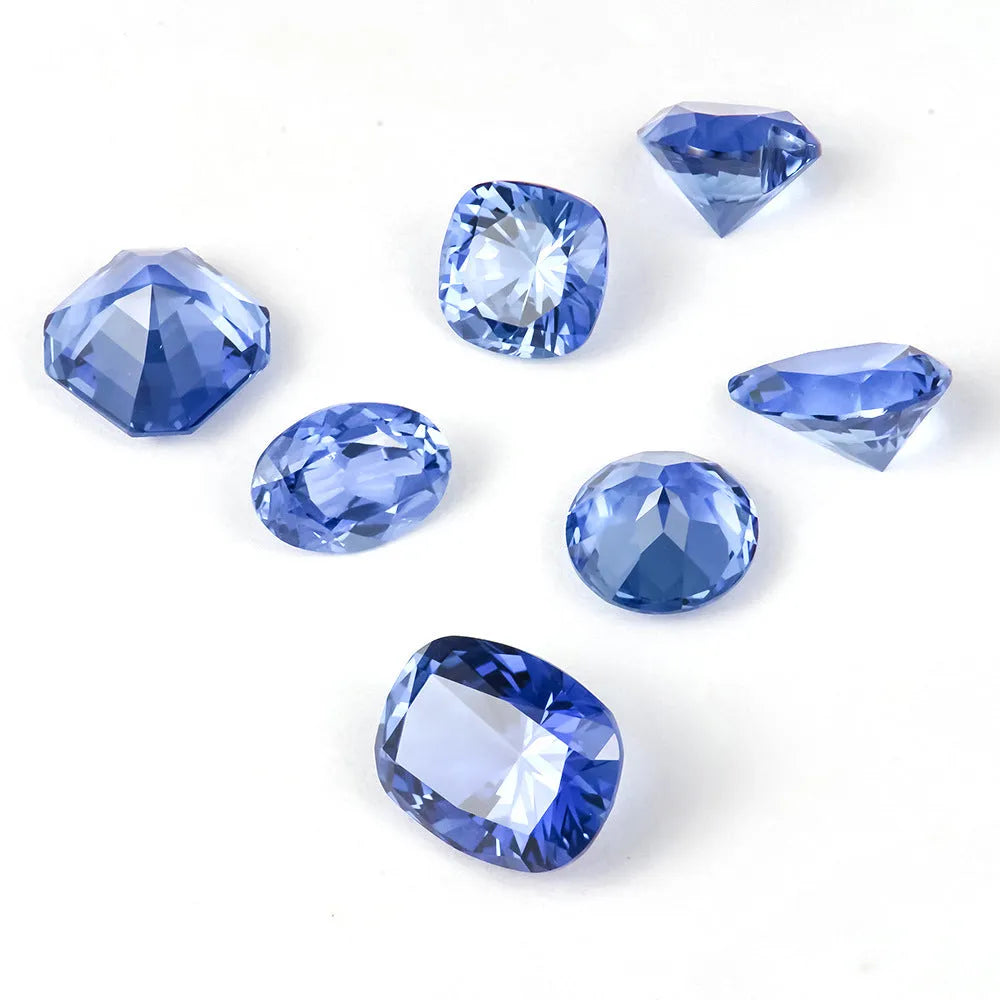 Royal blue synthetic gemstone with love heart tiara shape for jewellery making