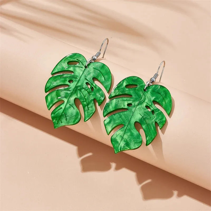Acrylic drop shape earrings with alloy hooks featuring a jackfruit inspired design for women