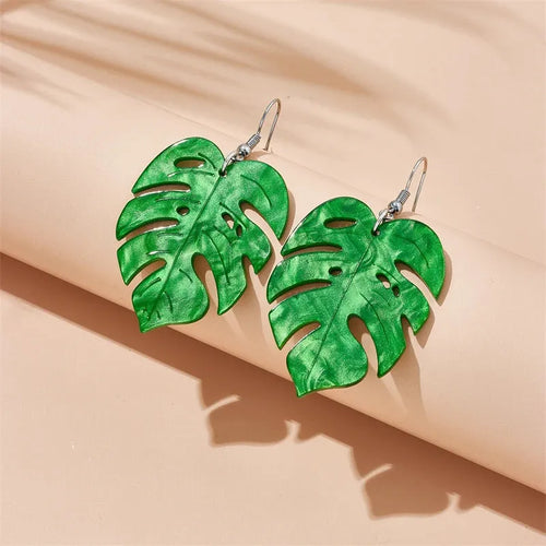 Acrylic drop shape earrings with alloy hooks featuring a jackfruit inspired design for women