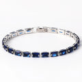 Gold or platinum electroplated women's bracelet with coloured zircon stones in ins style.