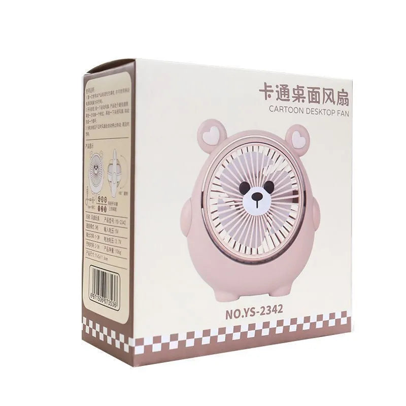 USB desktop electric fan with animal design in selected colour option for pet cooling
