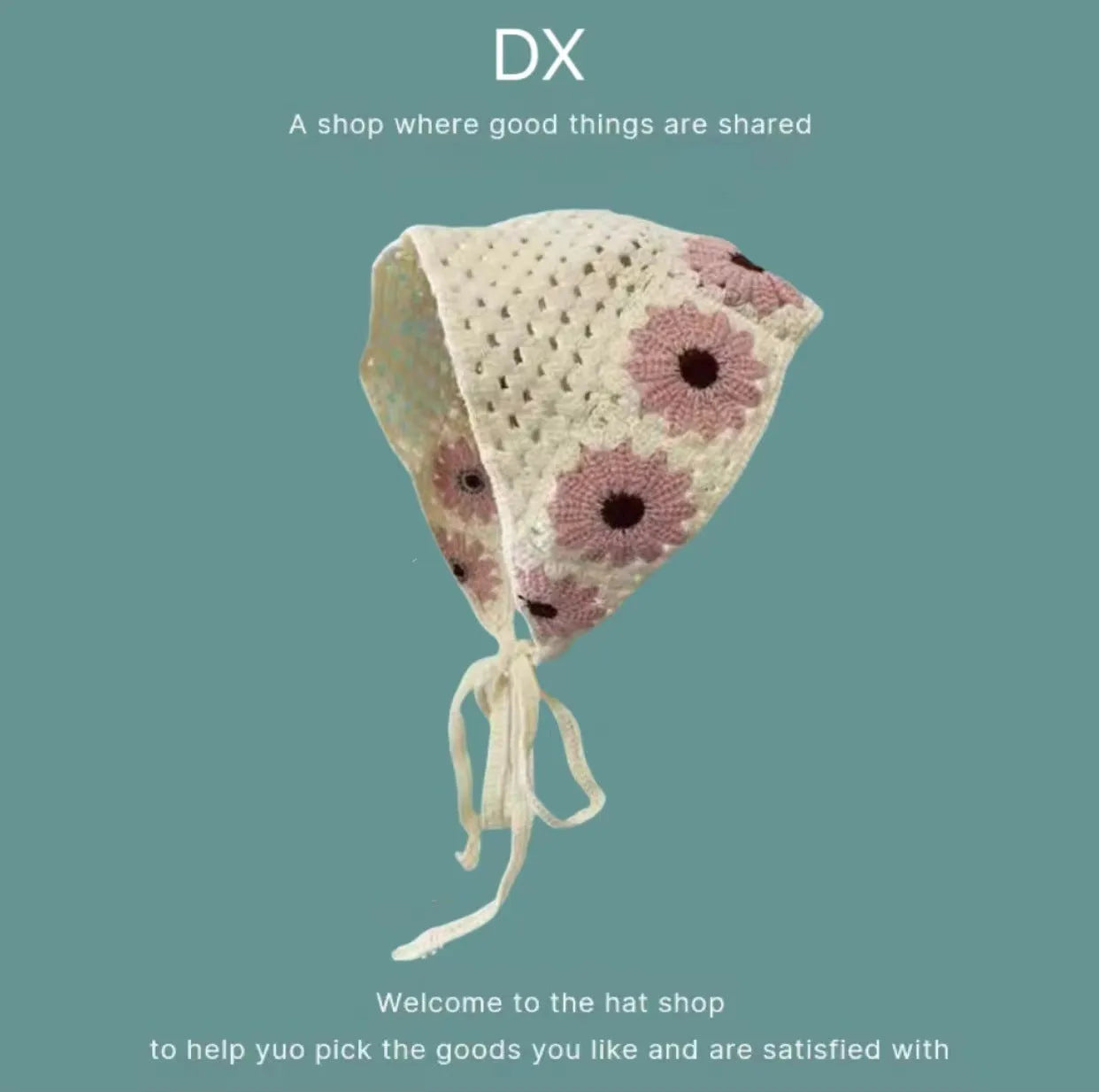 Cotton triangle headscarf with floral pattern options for women's autumn winter wear