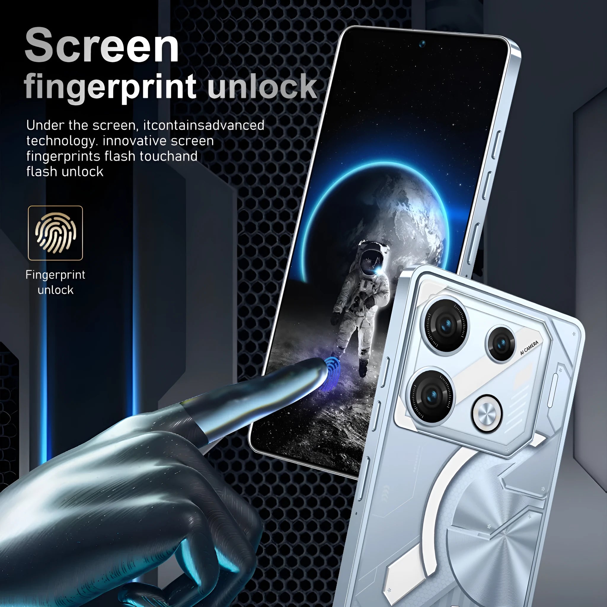 GT10 Pro Android smartphone in Blue or Silver with straight plate design and 4000mAh battery