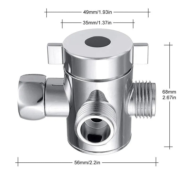 Copper shower water distributor with American bracket compatibility