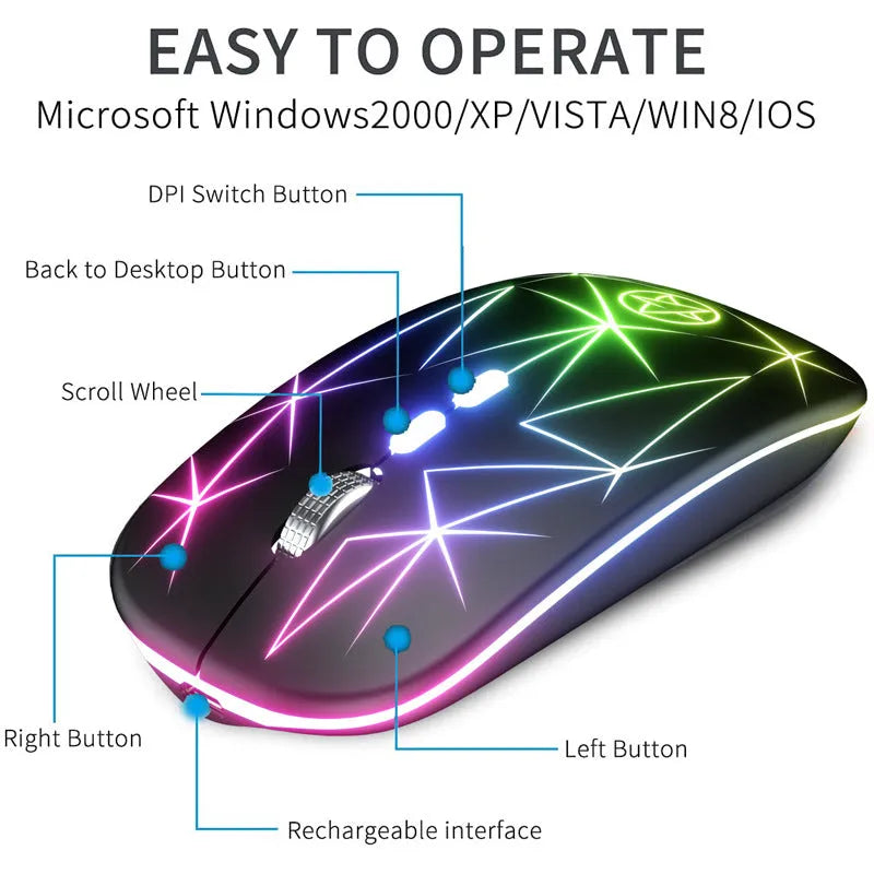 Wireless Bluetooth gaming mouse with metal scroll wheel in multiple colour options including star black and silver