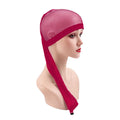 Spandex mesh wig cap with high elasticity oversleeve design shown in multiple colour options