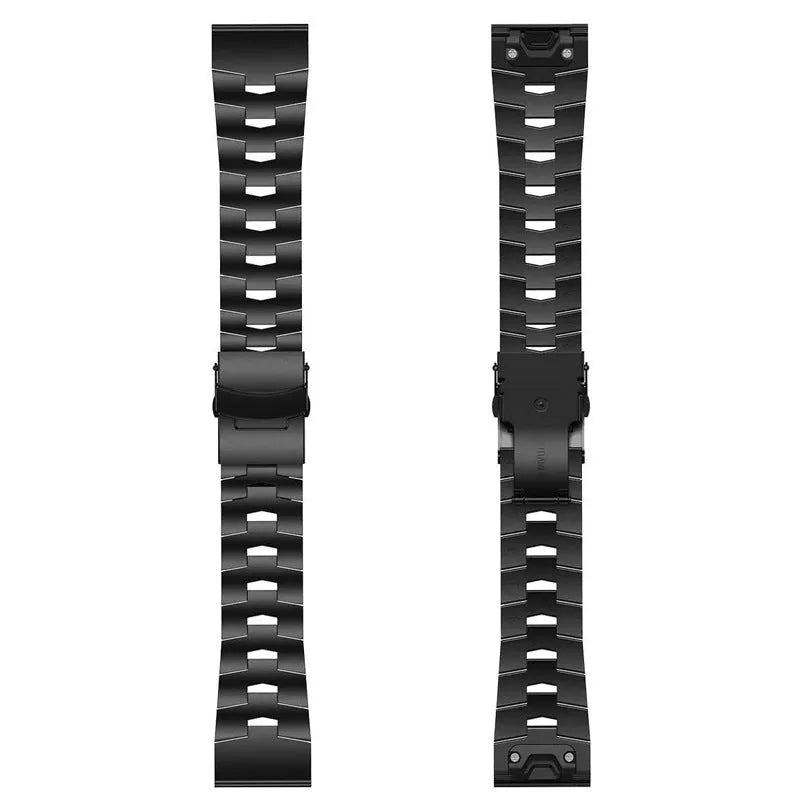 Simple silver, black, and titanium colour watch straps for Garmin Jiaming Fenix series in 22mm and 26mm widths