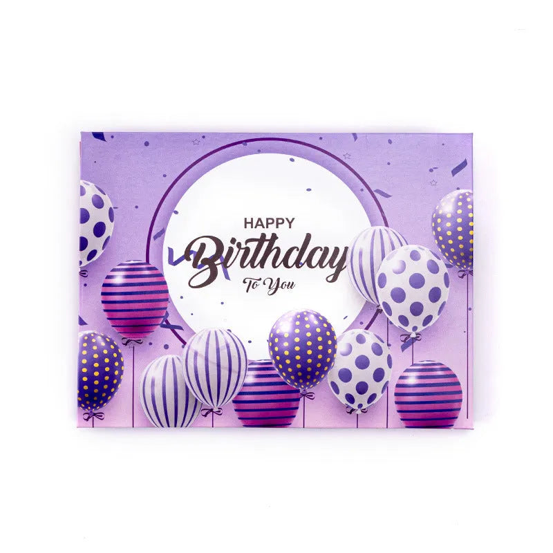 3D birthday cake greeting card with light music function and Chinese ink style design