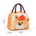 Children's insulated lunch box bag with cartoon animal design and aluminium foil insulation