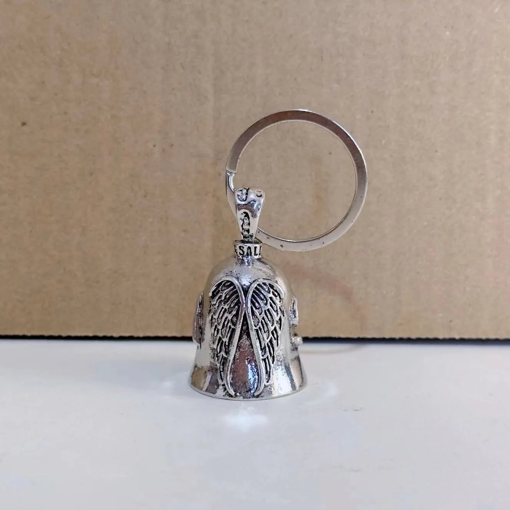 Vintage white angel wings feather keychain and necklace set with electroplated alloy construction