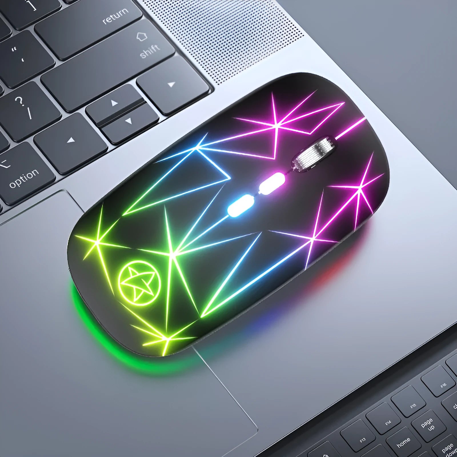 Wireless Bluetooth gaming mouse with metal scroll wheel in multiple colour options including star black and silver