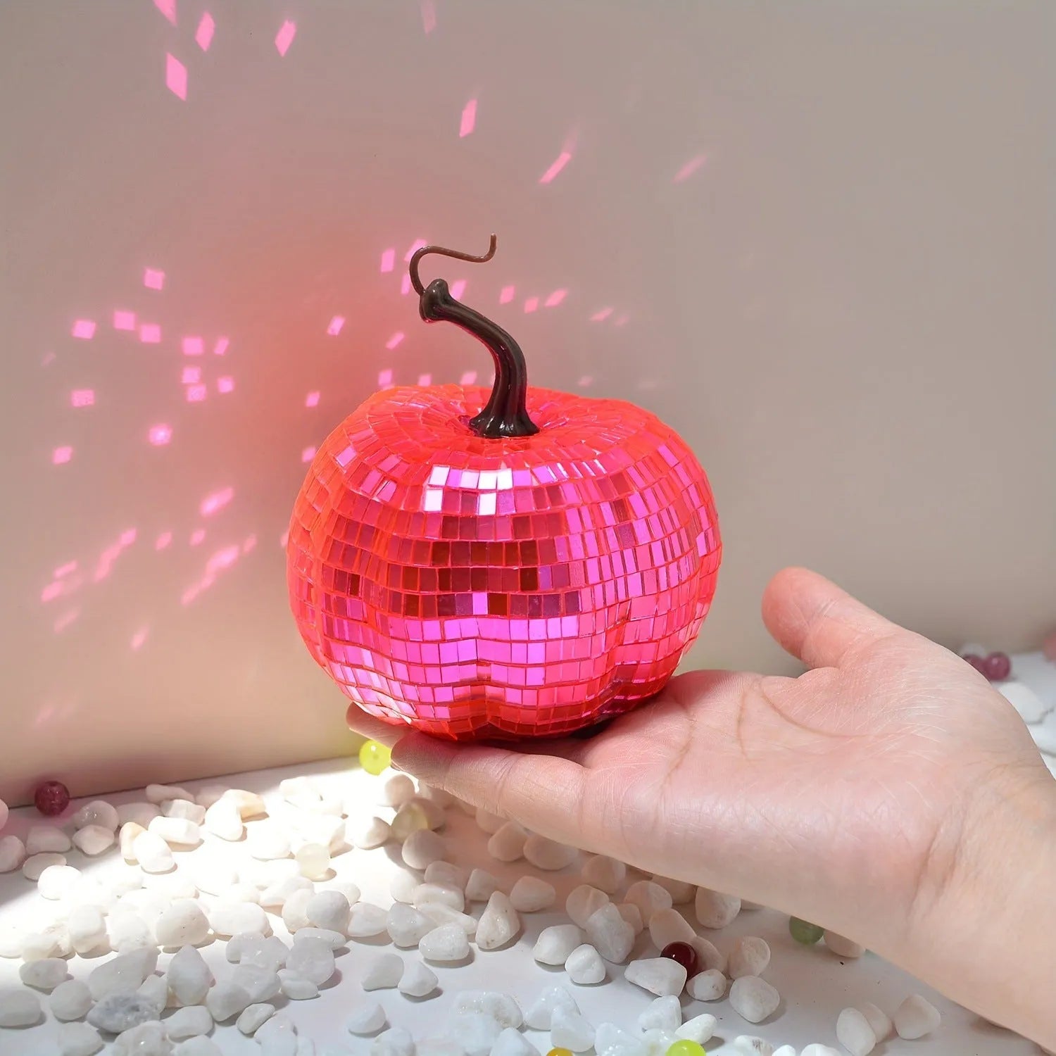 Chinese style glass Halloween pumpkin mirror decoration in multiple sizes
