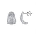 Pair of S925 sterling silver geometric stud earrings with D-E colour moissanite stones