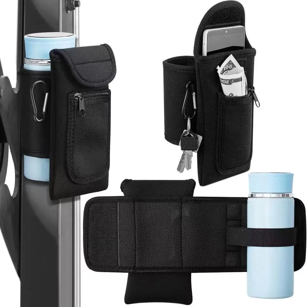 Fabric kettle cup sleeve with magnetic or carabiner attachment for outdoor sports bottles