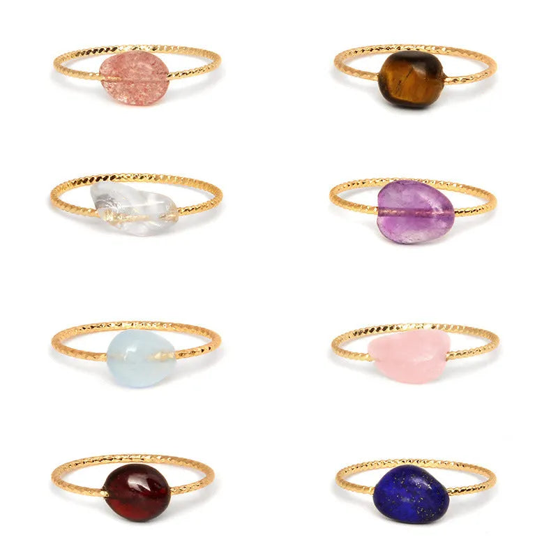 Geometric agate women's ring showing original design and natural stone texture