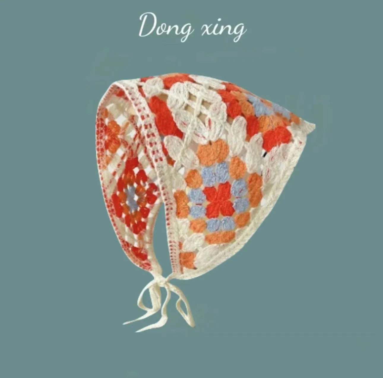 Cotton triangle headscarf with floral pattern options for women's autumn winter wear
