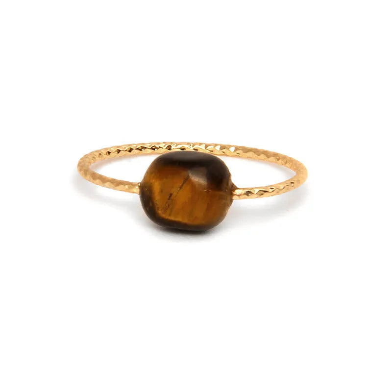 Geometric agate women's ring showing original design and natural stone texture