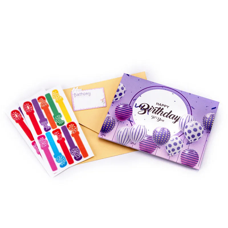 3D birthday cake greeting card with light music function and Chinese ink style design