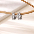 Women's U-shaped clip earrings with zircon stone inlay on stainless steel alloy, colour E5772P