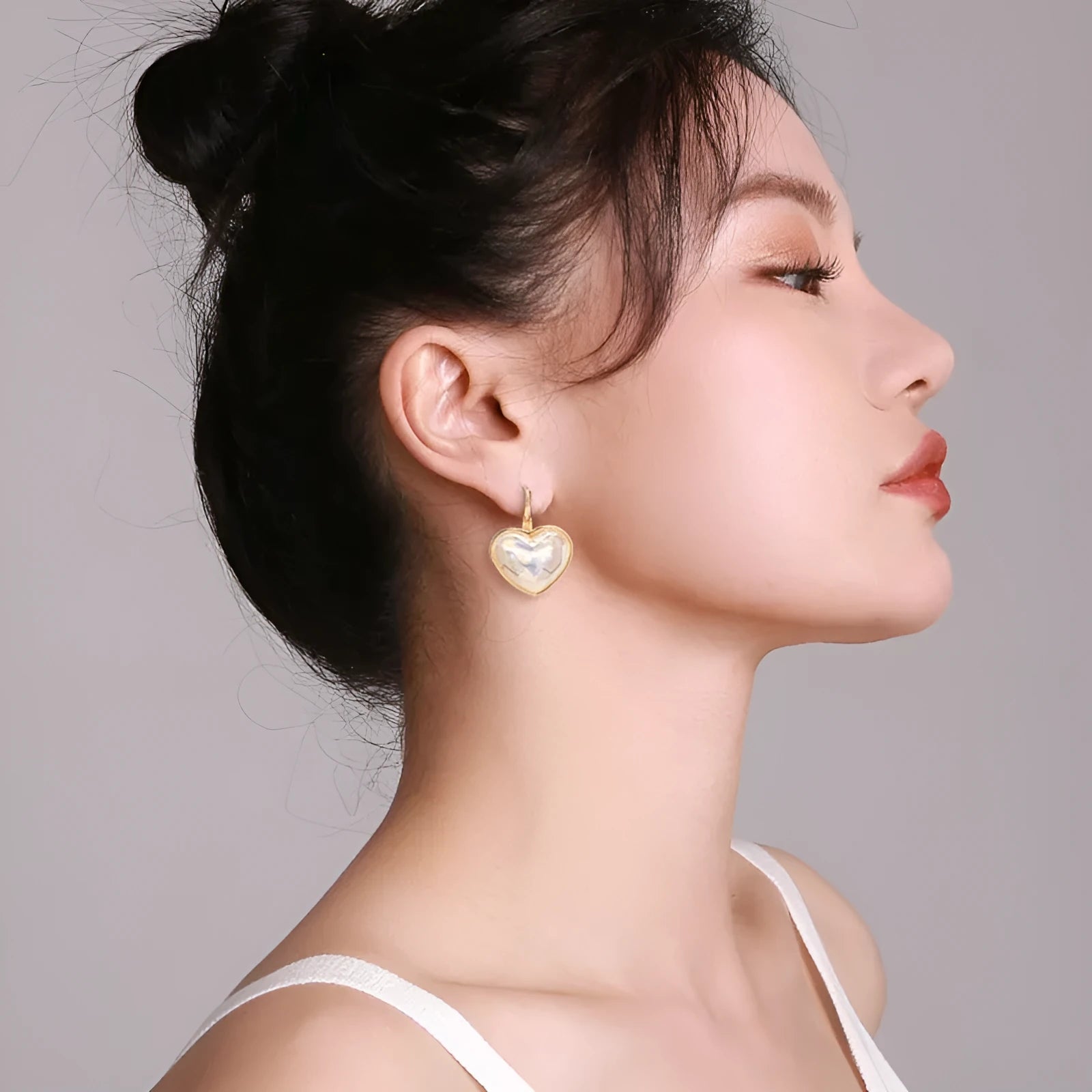 Gold Summer Love Fashion clip-on earrings for women with alloy metal construction