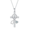 Close-up of a copper stethoscope pendant necklace on a cross chain for medical professionals
