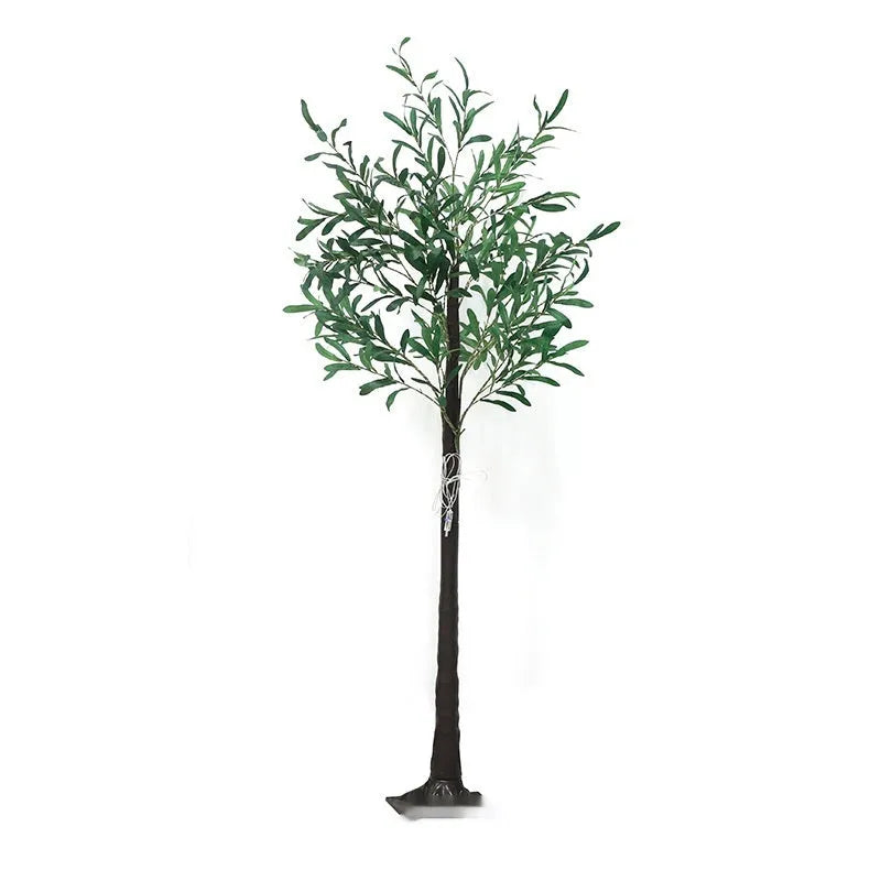 1.8m tall simulation olive leaf tree lamp with warm white LED lights for courtyard decoration