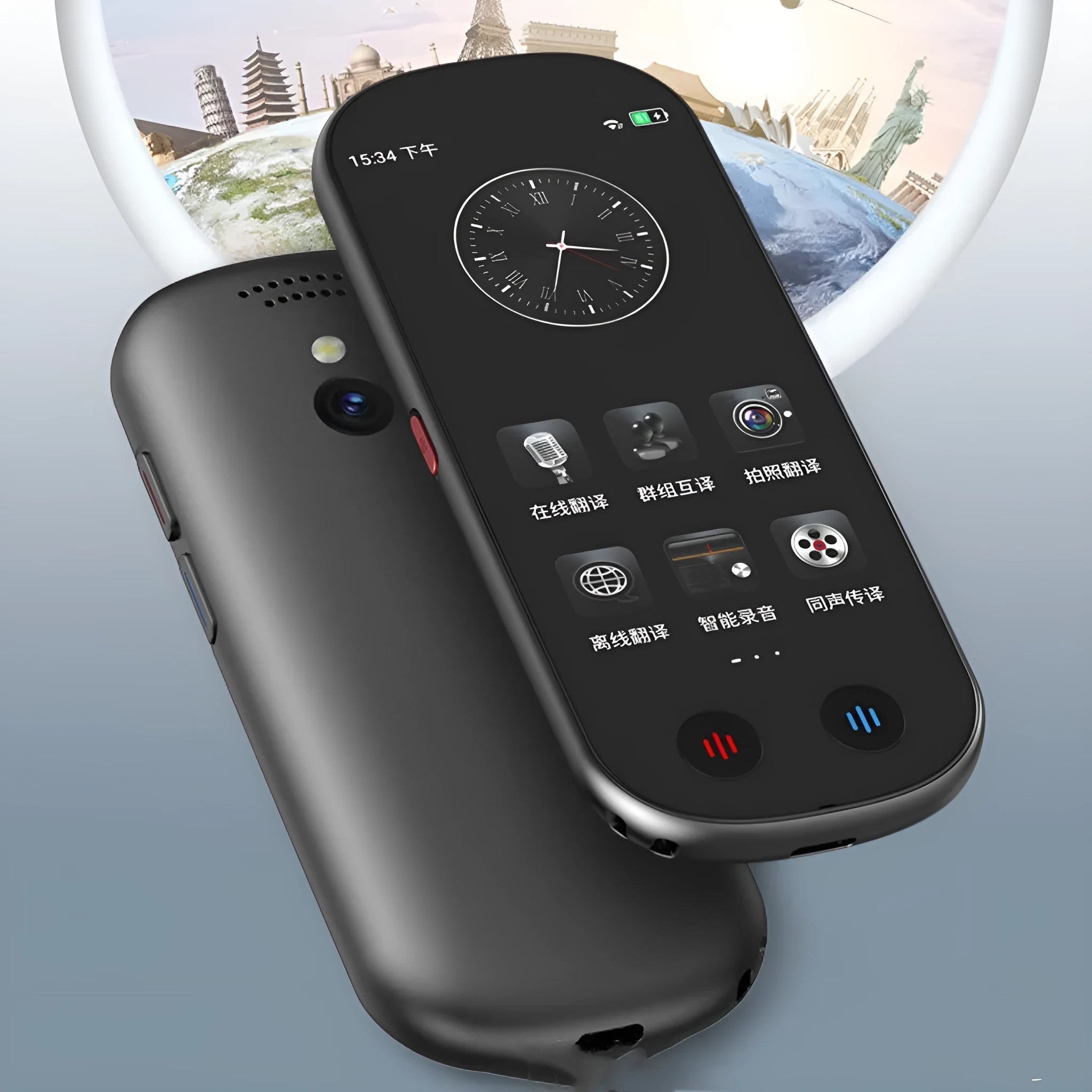 Black multi-language simultaneous interpretation translator device for business use