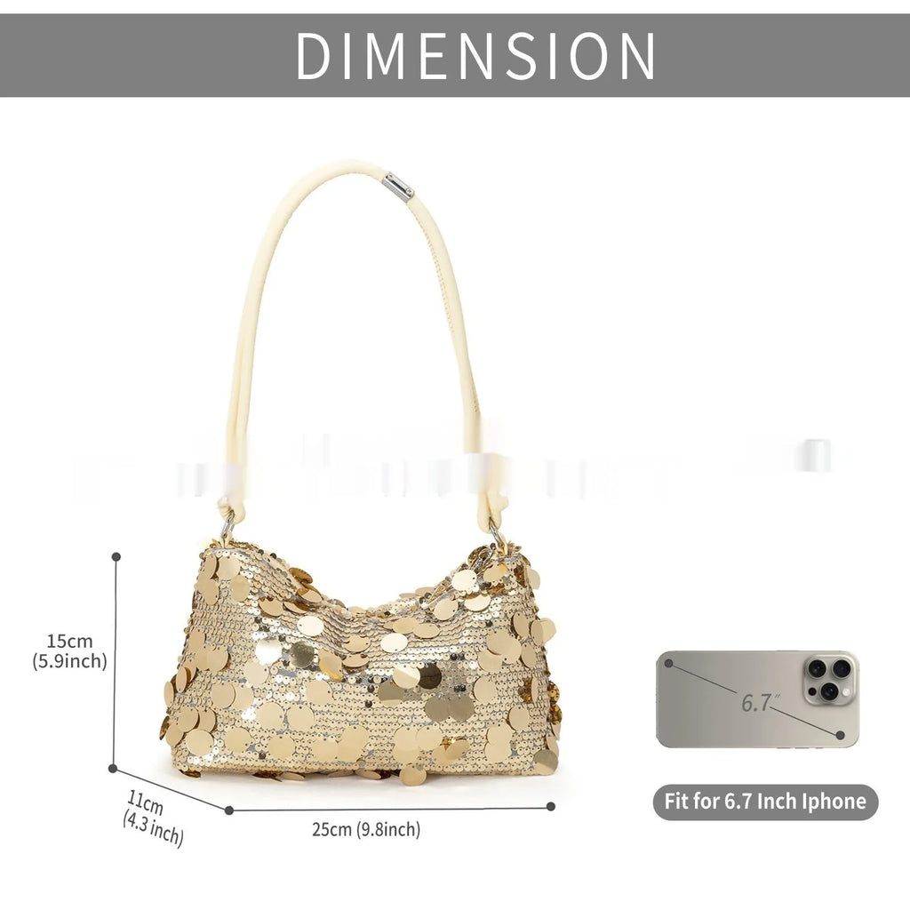 Women's underarm shoulder bag in urban simplicity style with sandwich pocket design