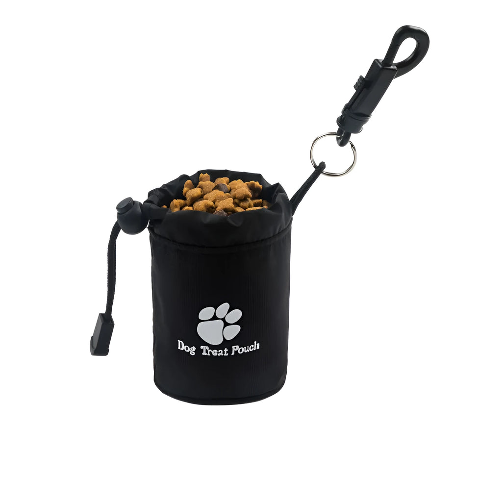 Mini nylon dog treat training pouch with belt clip in solid blue colour
