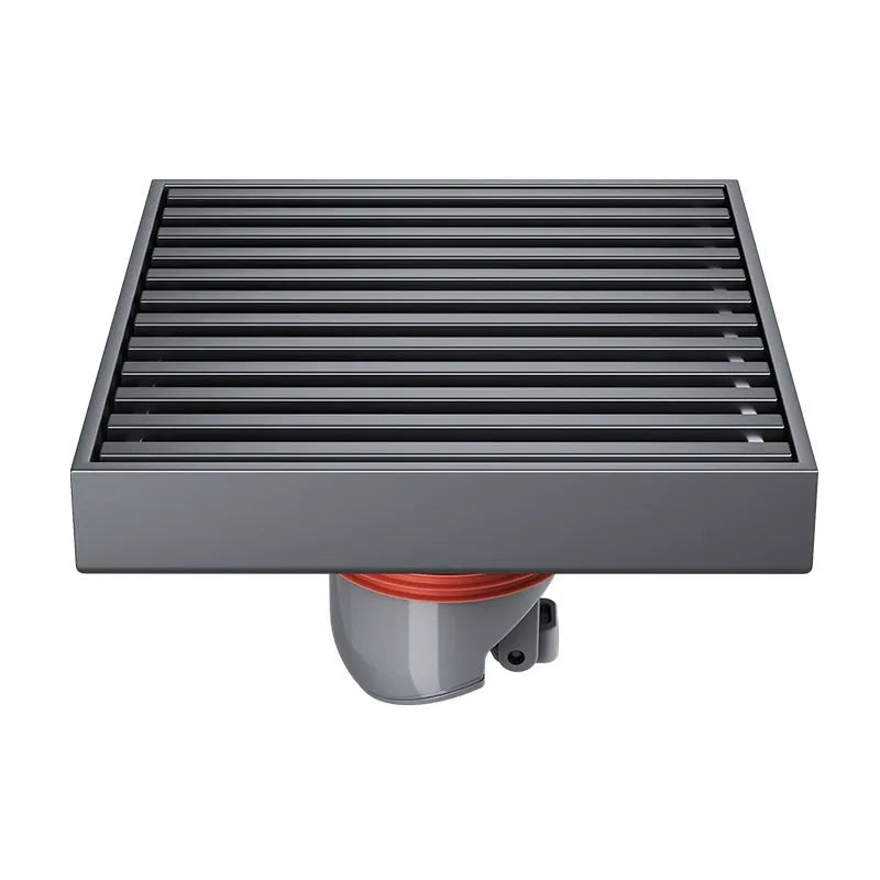 Gun grey 304 stainless steel courtyard deodorant floor drain measuring 15x15 cm