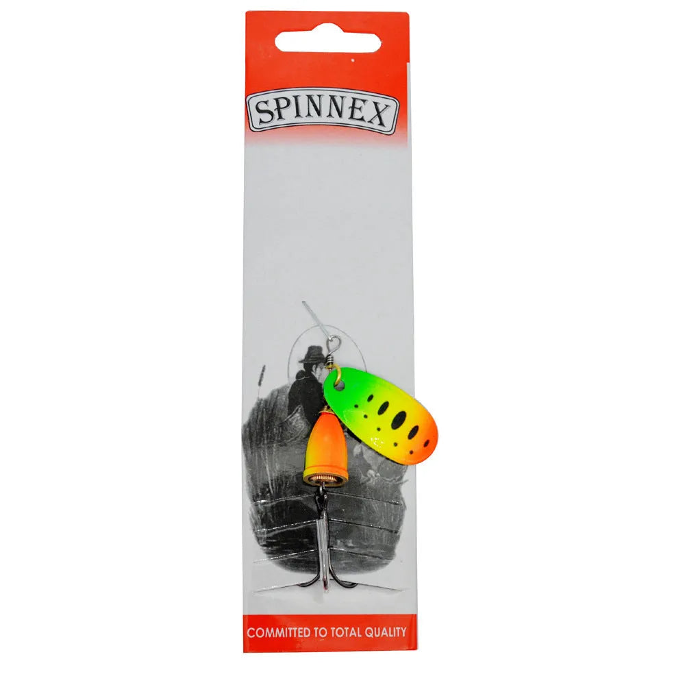 Composite fishing lure with rotating sequins and copper bell in multiple colour options