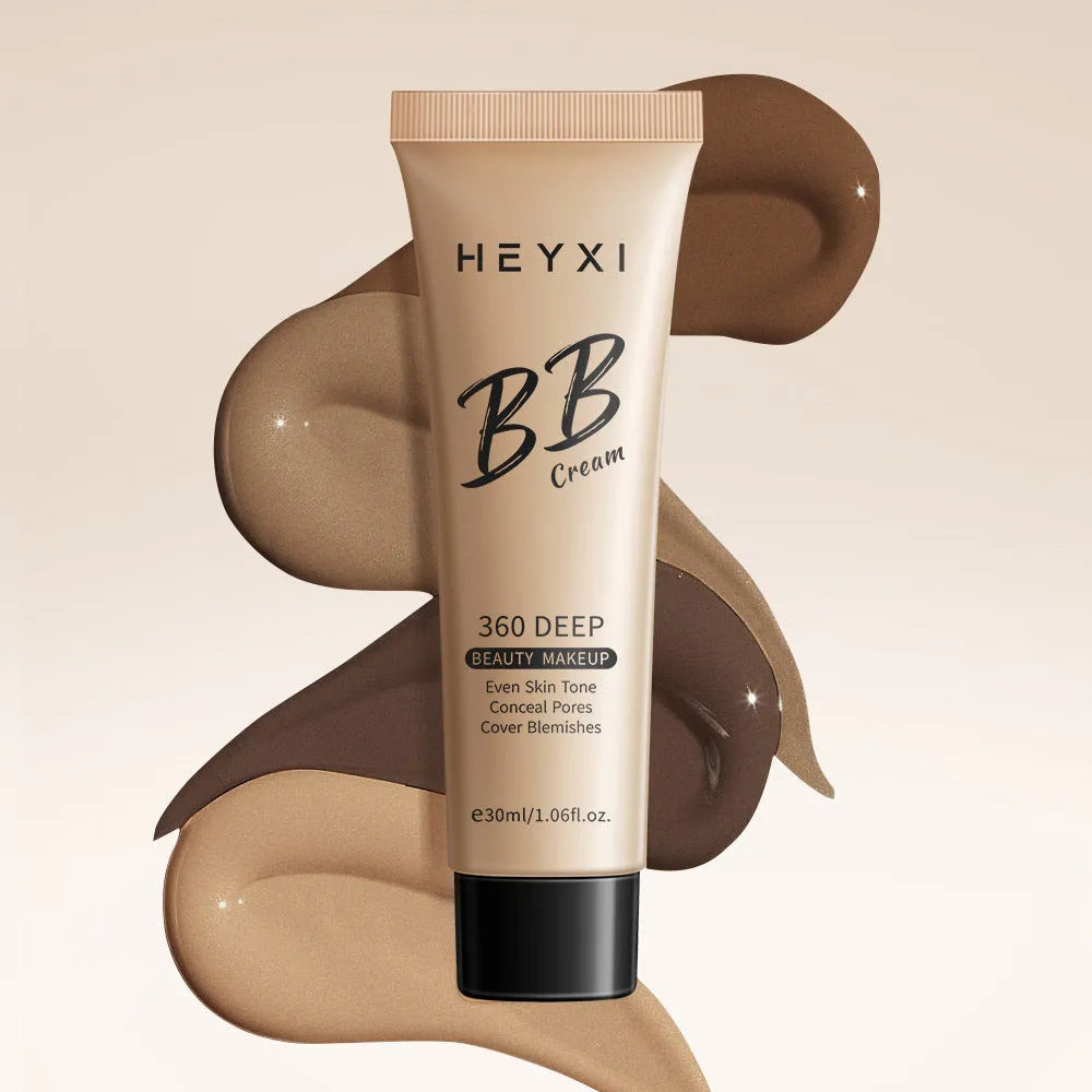 Waterproof BB cream foundation product in four colour shade options for sweat-resistant coverage