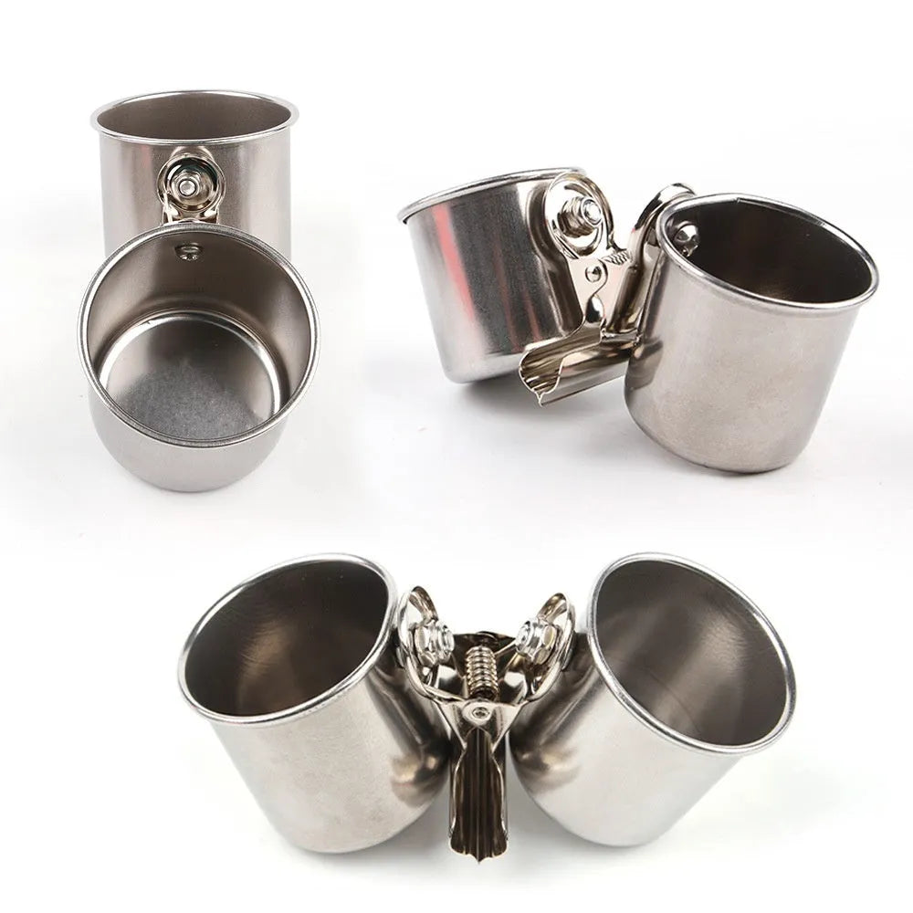 Stainless steel birdcage feeder for outdoor aviaries in small, medium or large sizes