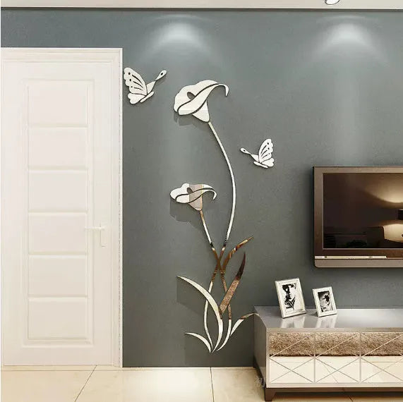 Lily 3D stereo acrylic wall sticker in multiple colours and sizes with left and right orientation options