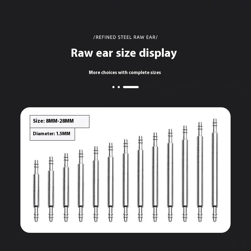 Watch bolt auricular needle spring shaft components in sizes 21mm to 26mm for watch repair