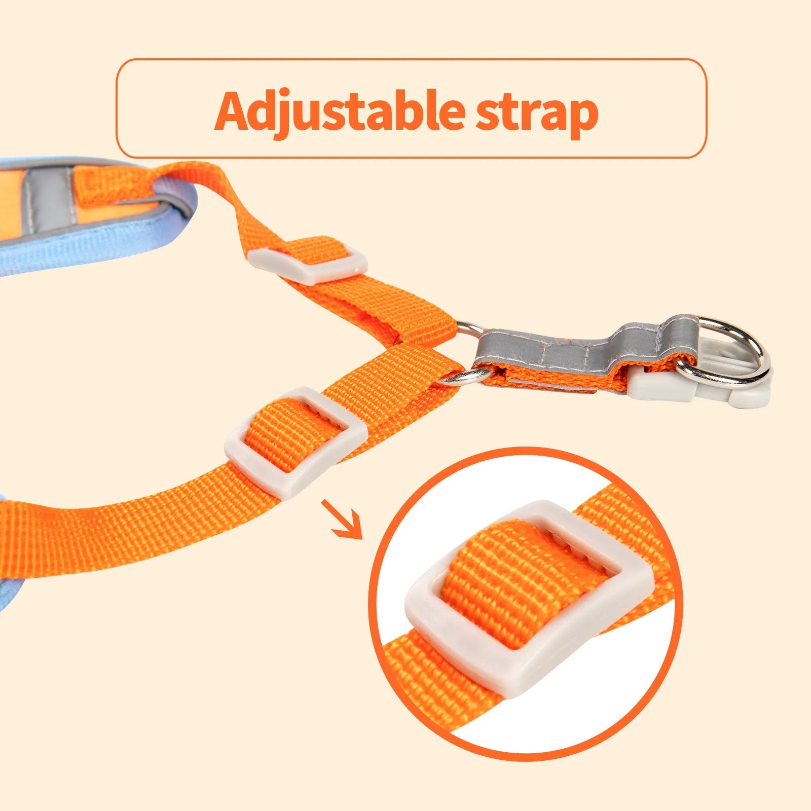 Purple adjustable dog harness with haulage rope and anti-breaking vest design