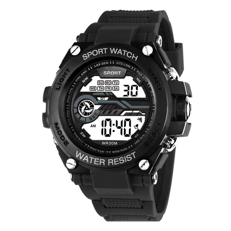 Electronic digital watch with LED display for teenagers in multiple colour options