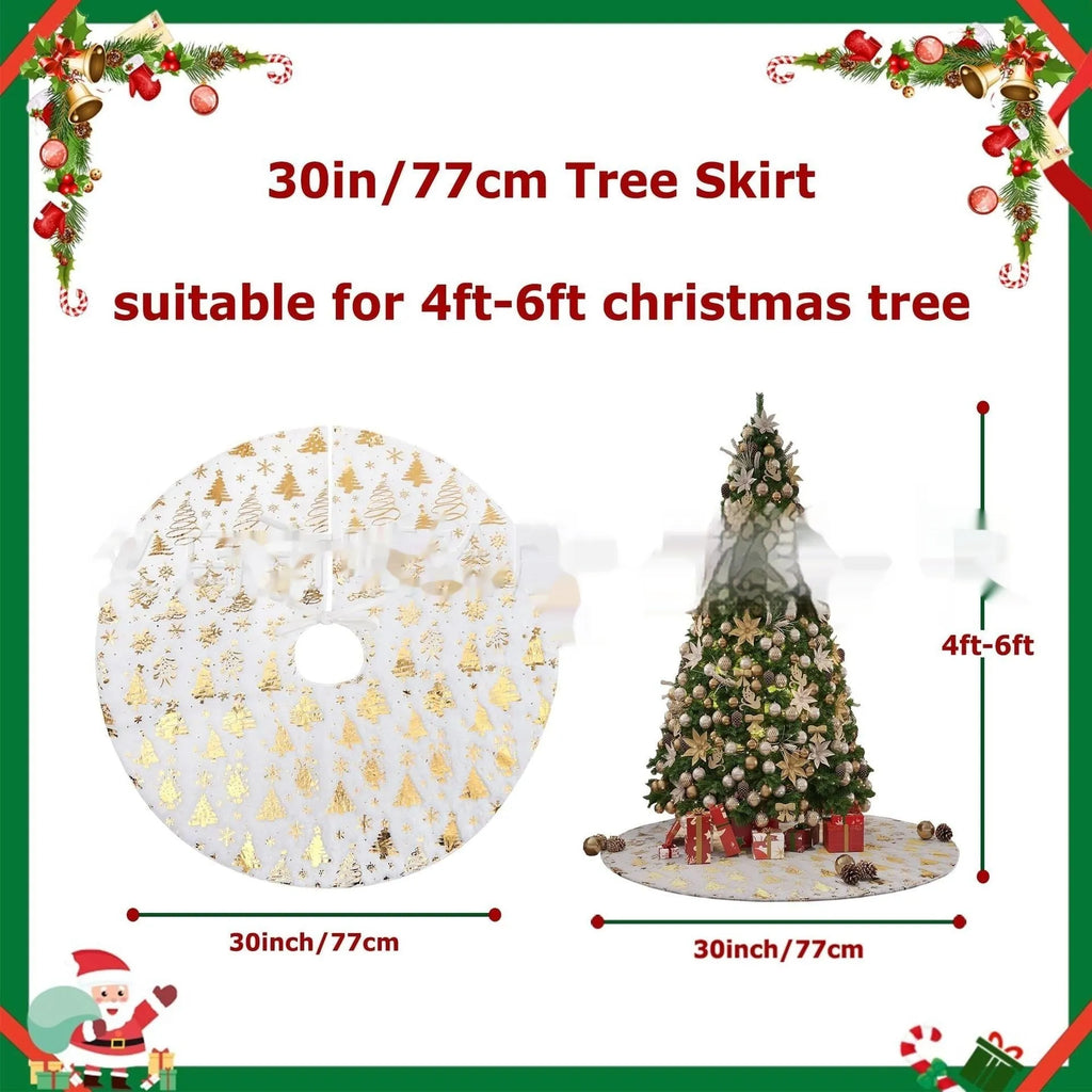 Plush Christmas tree style festive rug in cedar or snowflake star design
