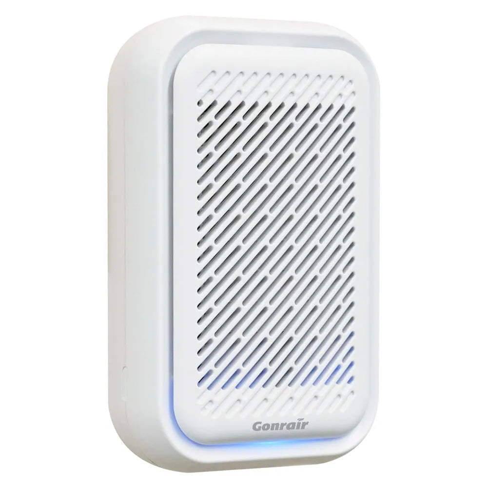 White wall-mounted plug-in air purifier unit for small rooms