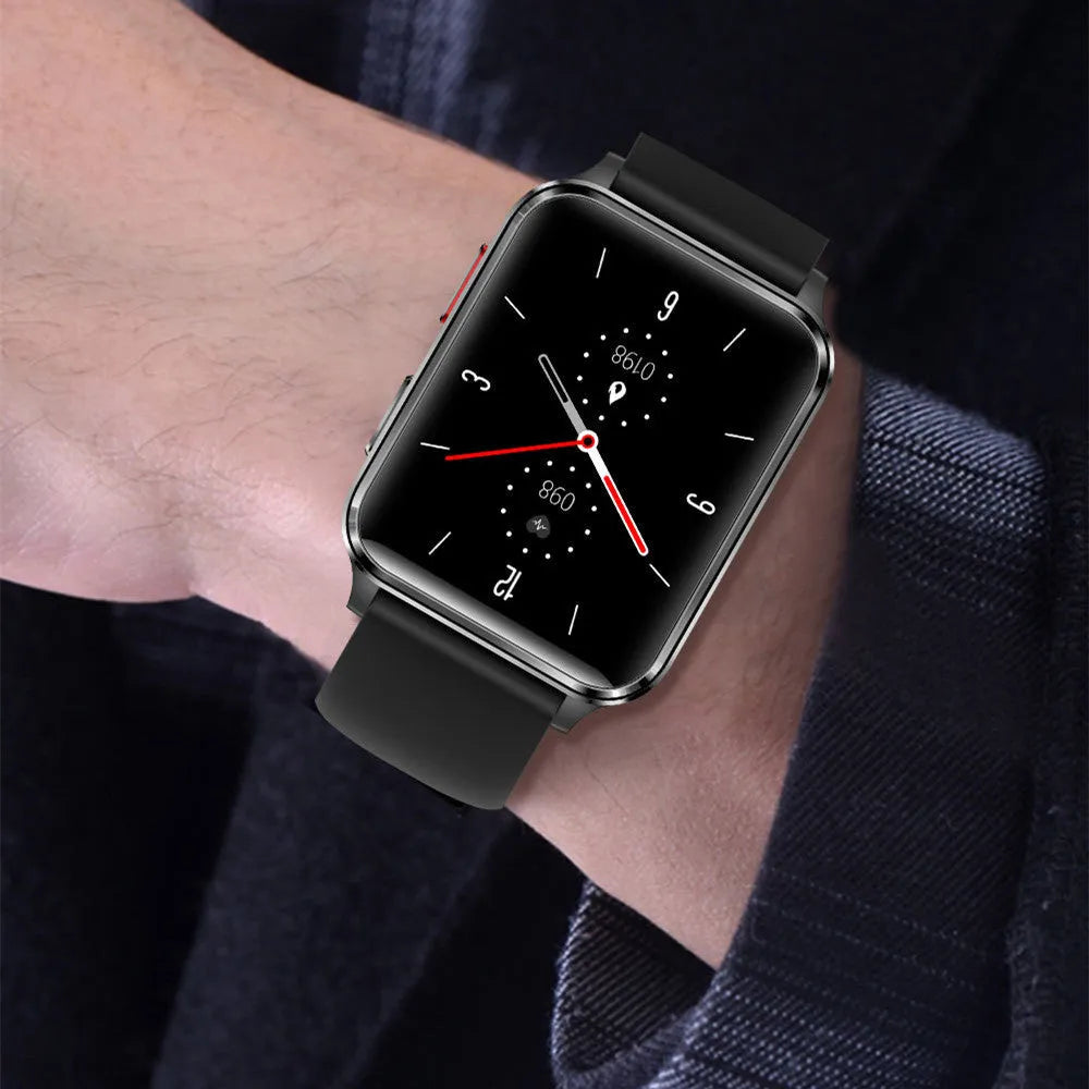 Air Type multi-sport watch with 1.70 inch screen on a blue silicone wristband