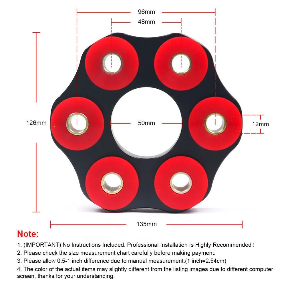 Red polyurethane aluminium BMW drive shaft connecting plate bracket for E46 E36 E30 M3 models