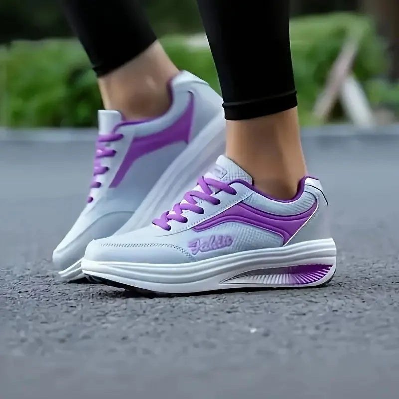 Women's heelless travel sports shoes in multiple colours with medium heel