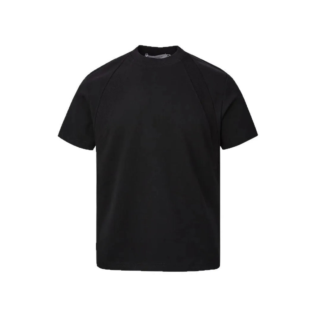 Women's loose fit short sleeve top with air layer stitching detail in polyester fabric