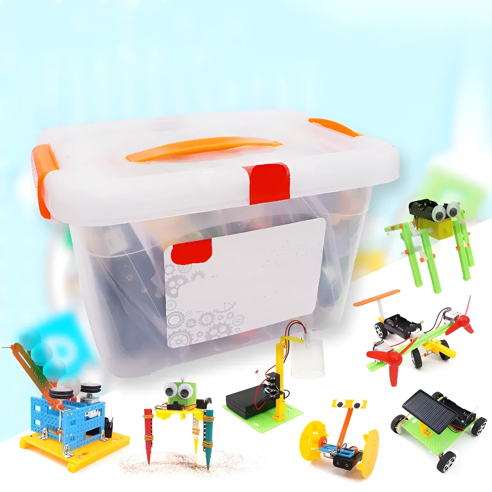DIY plastic building blocks educational toy set for children ages 7-14 measuring 29x22x4cm