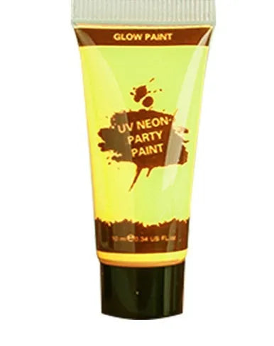 Non-toxic neon face and body paint tubes in red, yellow, green, purple, orange and pink colours.
