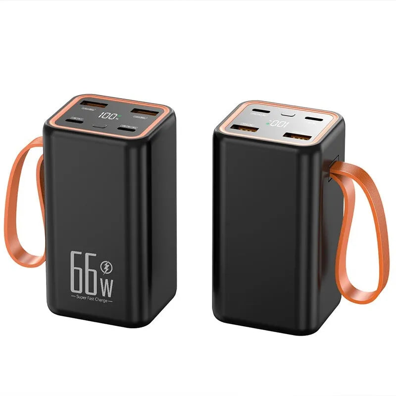Black and white 20000mAh fast charge power bank with creative design