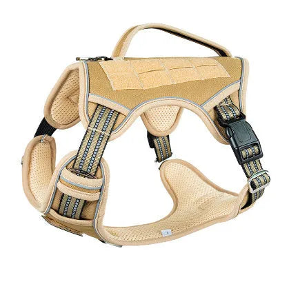 Tactical dog chest strap made from Oxford cloth in olive green colour for working canines