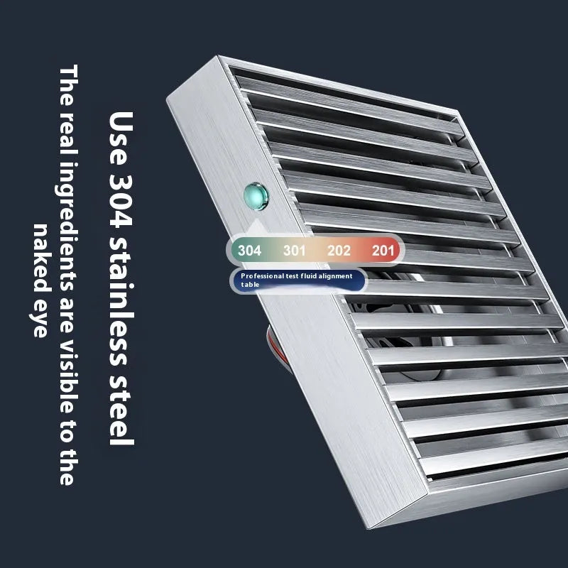 Gun grey 304 stainless steel courtyard deodorant floor drain measuring 15x15 cm