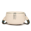Women's saddle-shaped messenger bag in PU leather with single shoulder strap and sandwich pocket